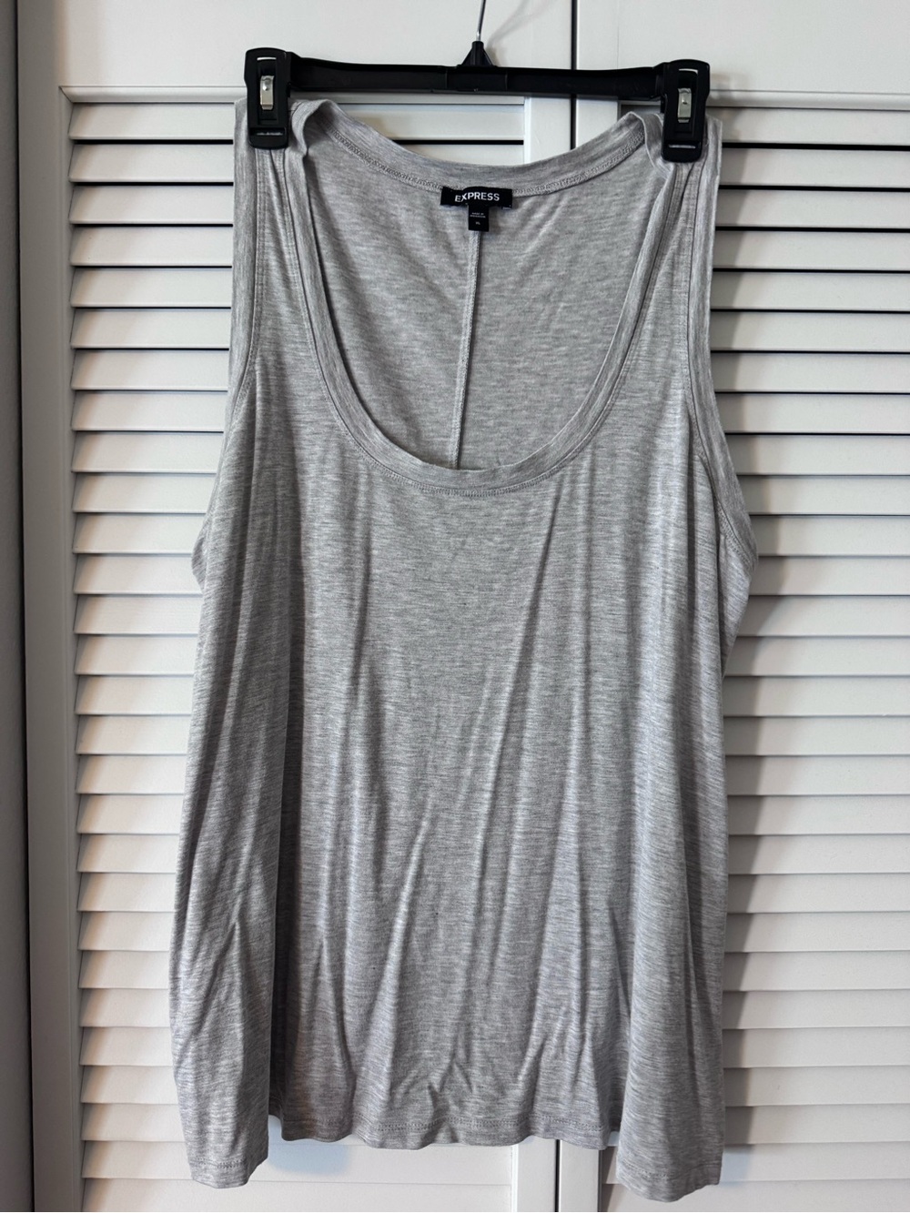 Express Light Grey Scoop Neck Tank Top